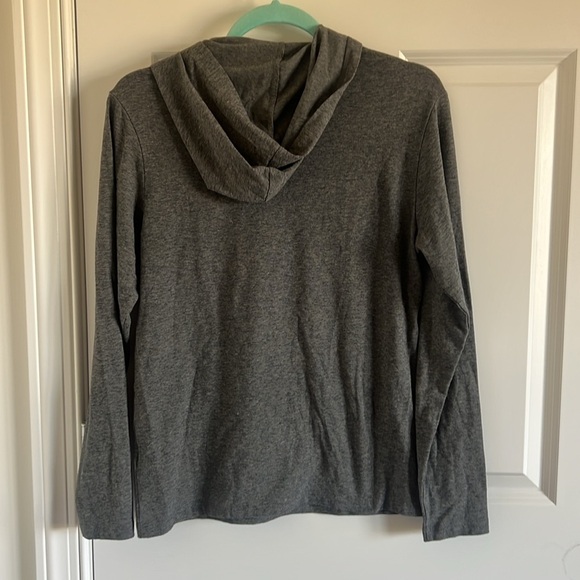 Vineyard Vines Edgartown T Shirt Hoodie Boys Large Gray Striped Performance - Picture 5 of 8